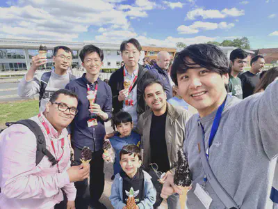 DANiLab team enjoying ice cream on a sunny day