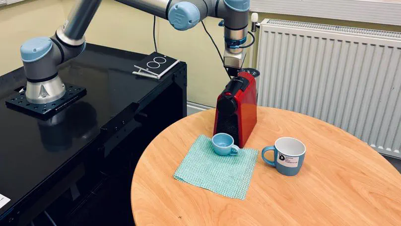 How robot making an espresso